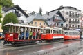 Nostalgic trams in Gmunden Salzkammergut, Austria Royalty Free Stock Photo